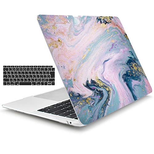TwoL 13 インチ MacBook Air 2019 2018 ケース + 日本語 キーボードカバー マックブック MacBook Air Retina 13.3 インチ Touch ID 搭載 A1932 クリア 排気口 耐衝撃性 ハードケース