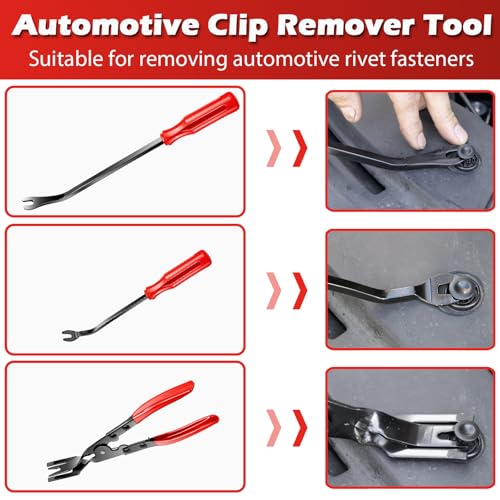 Image of Doaho 7 Pcs Car Trim Removal Tool Kit with Non-Scratch Plastic Pry Tool and Fastener Clip Pliers for auto Safe Interior Car Panel Detachment, Dashboard, Door Clips & Upholstery - Red