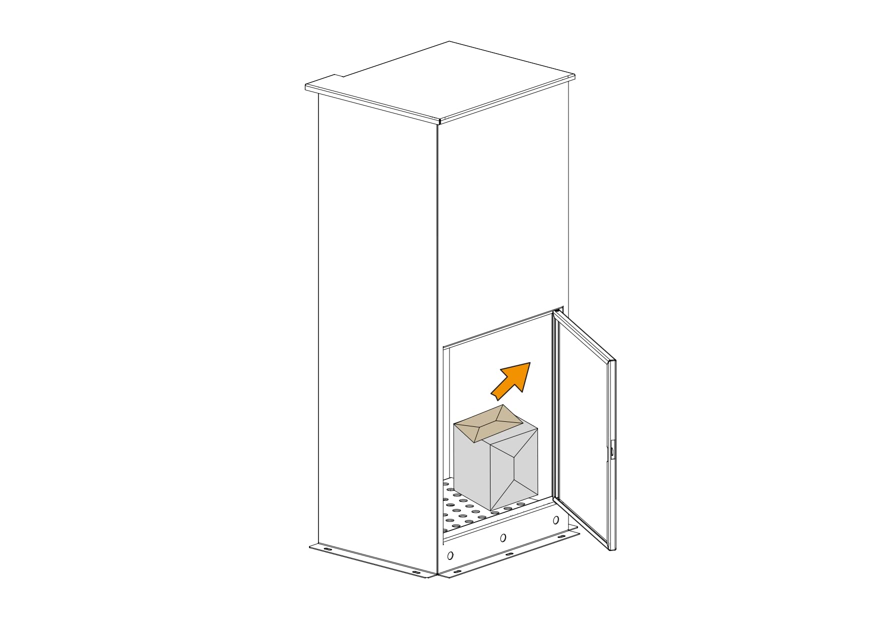 Briefkasten, Design Standbriefkasten und Paketbriefkasten Knox aus Cortenstahl - Bravios