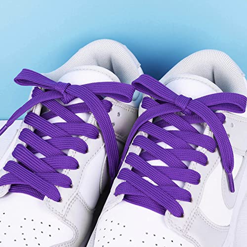 Image of Booyckiy 2 Pairs 2 /5 inch Flat Shoe Laces for Sneakers 31 Colors Shoelaces in 27 inch-72 inch