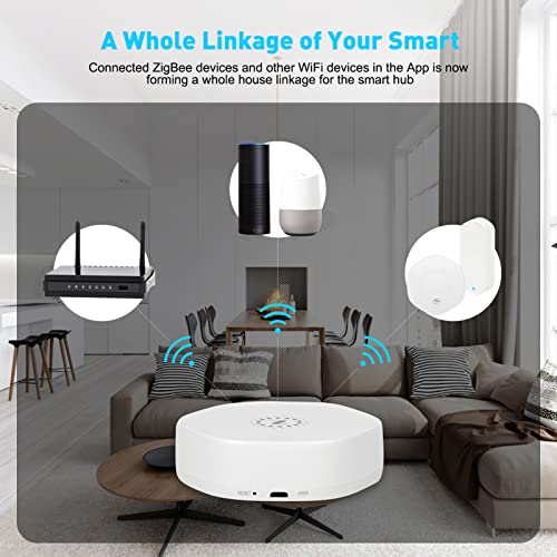 Zigbee Hub Gateway Support App Remote Control, Xftopse Wifi Smart Central Control Host Smart Home Bridge Compatible With Alexa/Google Home (2.4Ghz Wifi Required) #TOP1