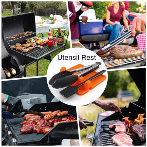 Silicone Griddle Mat Accessories for Blackstone, Spatula Mat with Drip Pad, Side Shelf Mat For Outdoor BBQ Grill Caddy Utensils Rest Spoon Holder for Kitchen, Stovetop, Cooking & Countertop by RXSIAT - Image 3