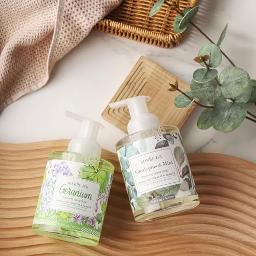 Image of ROMIIE ZOI Foaming Hand Soap, Eucalyptus & Mint,Geraniumt, 500ml / 16.8fl.oz | With Gift Box, Gentle cleansing, nourishes skin without drying