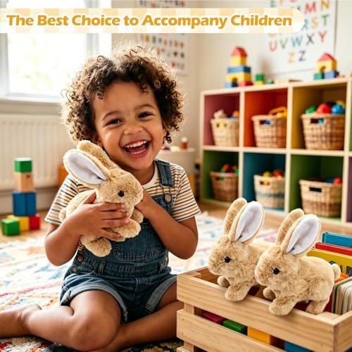 Image of Realistic Bunny Toy that Moves, Gift for Girls Boys Toddler Easter Toy | Hopping Walking Bunny Toy for Kids, Cute Electric Bunny Toy, Interactive Animated Bunny Plush