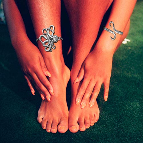 RechicGu Octopus Jewelry Set Sea Creature Kraken Tentacle Necklace Earrings Bangle Anklet Bracelet Nature Pack Fisherman Fish Gift4