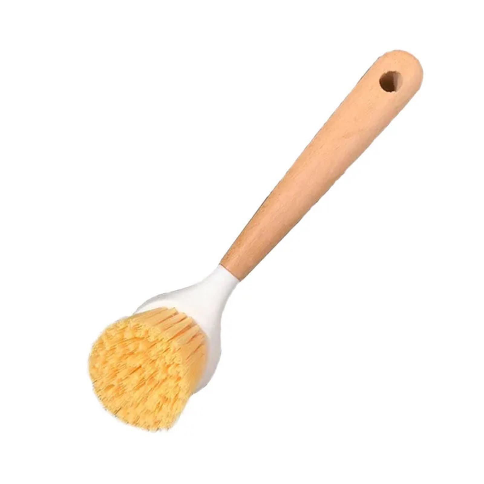 Pot Brush Multi Functional Long Handled Kitchen Cleaning With Wooden Handle, Non Greasy, Dish And Bowl for Dishes, Pots(26cm)