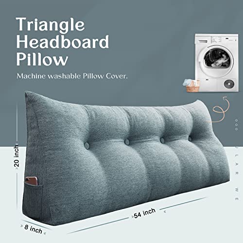 Vercart Headboard Pillow Wedge Bed Rest Reading Pillow Daybed Pillows Triangular Headboard Wedge Pillows Bolster Gap Filler Triangle Back Cushion Long Wedge Pillow Linen Blend Full Yellow thumb #3