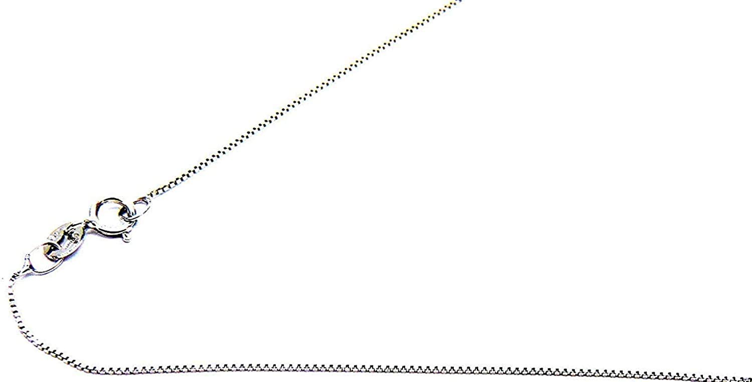 Collana Oro Bianco 18kt (750) Catenina Veneta Singola Cm 45 Donna Ragazza