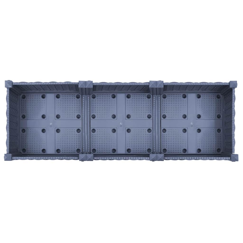 Donica do podniesionej rabaty 120x40x71 cm polipropylen podwójna skrzynia ogrodowa na balkon taras warzywa zioła kwiaty niebieskoszara