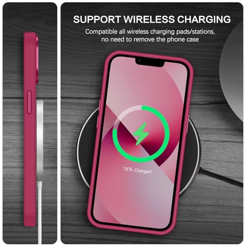 Image of BENTOBEN Magnetic for iPhone 13 Case & iPhone 14 Case [Compatible with Magsafe] Translucent Matte Phone Case iPhone 13 /14 Slim Shockproof Women Men Girl Protective Cover for iPhone 13 /14, Plum Red
