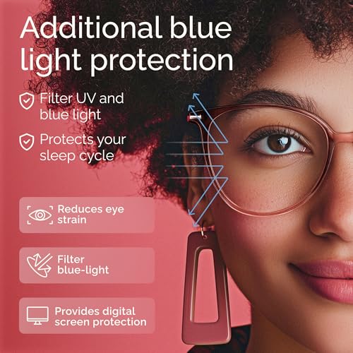 Image of Gaoye Round Blue Light Blocking Glasses | UV400 Protection, Round TR90 Frames, Metal Arms, Matching Soft Case, Black + Pink + Tea Leopard