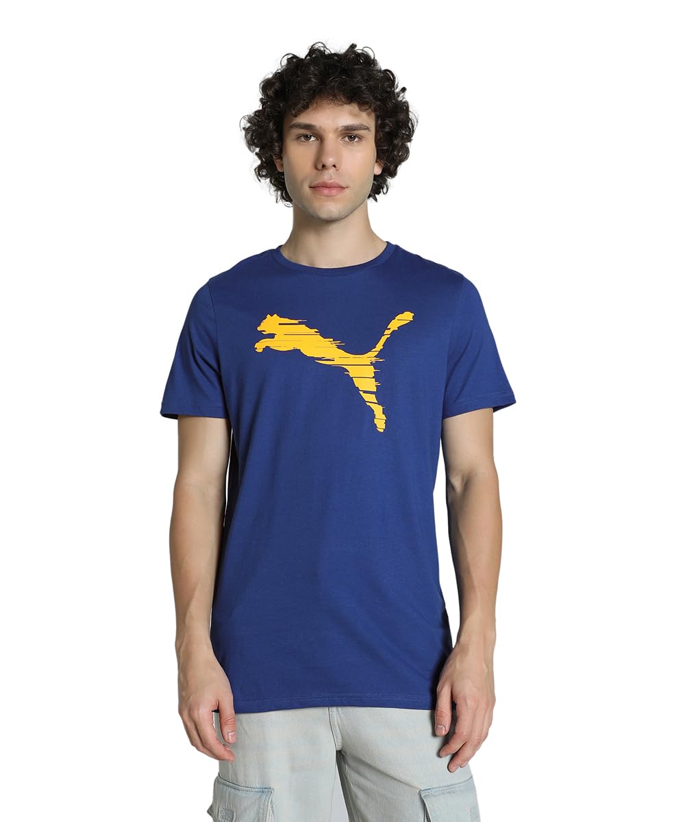 puma Men Cotton Regular Fit T-Shirt with Graphic Print Logo-picture-22