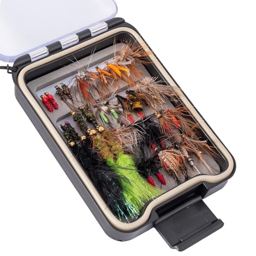 Ansnbo 36 pcs Fly Fishing Flies Kit, Hand Tied Trout