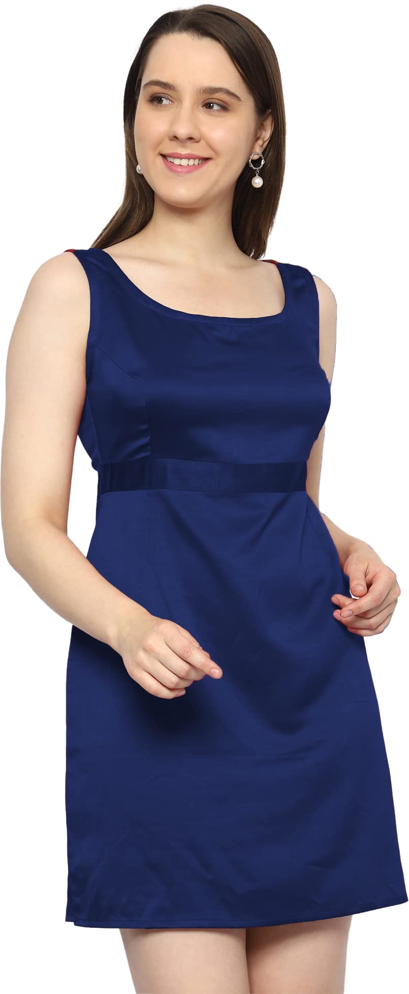 roarers Women Satin Sleeveless Skater Dress-picture-16