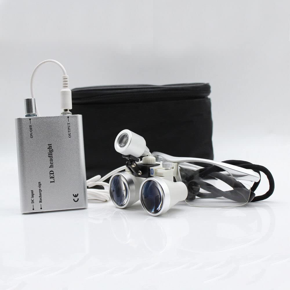Dental Lupa Dentista 3,5x 420 mm z LED Faro Headlight