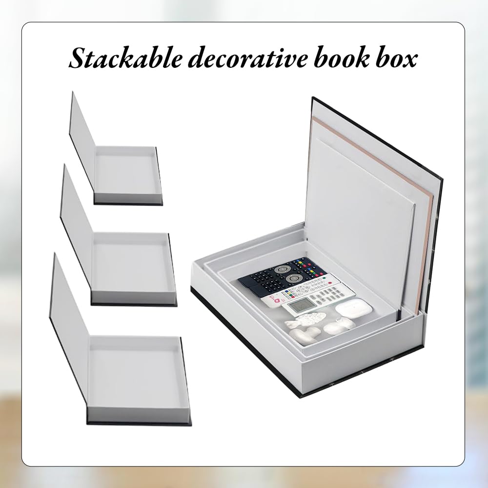 Libros Decorativos, 3 Pcs Libros de Decoración de Interiores, Estanteria Decorative Books, Impresión, Ideal para Salón, Dormitorio, Mesa de Café