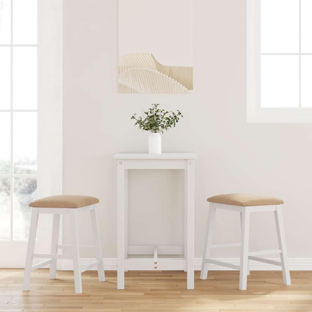 Chaise de bar bois massif d'hévéa de qualité supérieure lot de 2