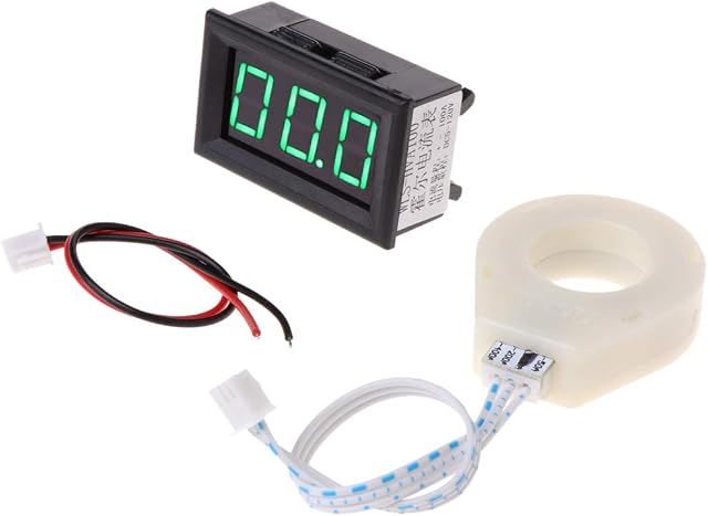 DC 5-120V 0-100A Voltmeter Ammeter LED Digital Display Voltage Meter Ampermeter 2 Wires Green Volmeter Current Tester with Hall Effect Sensor for Motorcycles Cars Bikes Trucks Boats Campers Testers