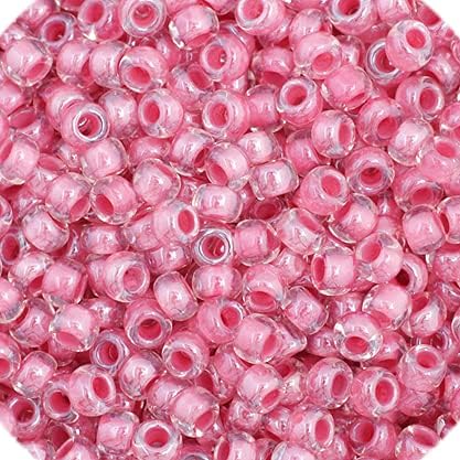 John Bead Czech Glass Seed Beads 11/0 Color Lined Red 23Grams Beads for DIY Arts Crafts Jewelry Bracelets Necklaces Earrings Making