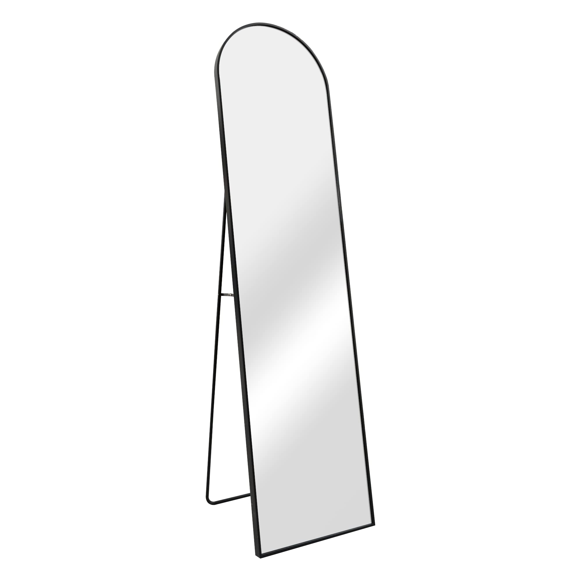 [en.casa] Specchio da Terra 160 x 40 cm Specchio da Appoggio a Figura Intera, Cornice in Alluminio - Nero