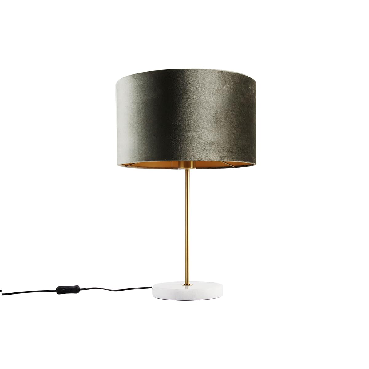 Qazqa lampada da tavolo con paralume ottone 55cm Kaso Shade