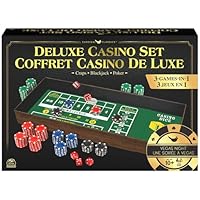 Deluxe Casino Set, 3 Classic Games in 1: Craps, Blackjack, and Poker, Classic Games for Ages 10 and up