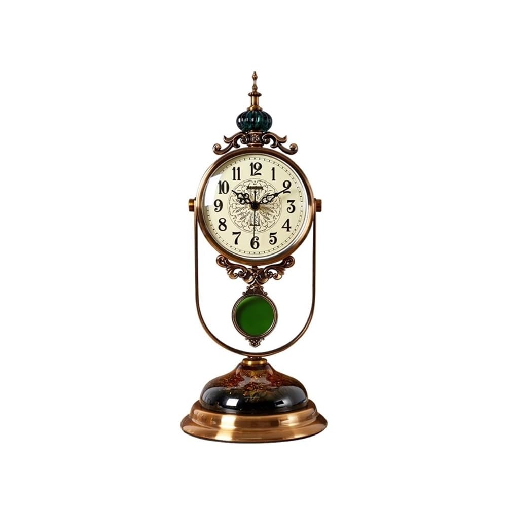 YHxFlux Retro Desk Clock Antique desk Clocks Modern Simple Quiet table Clock for Living Room, Bedroom, Bedside, Desk, Gift Decor