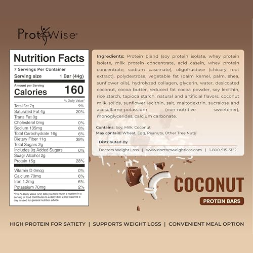ProtiWise Barra de Proteína Coconut 7 Unidades miniatura 2