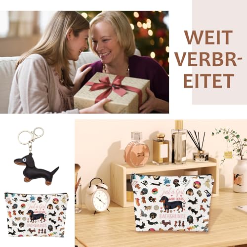 Dackel Tasche Große Kapazität Wiederverwendbare Dackel Deko Geeignet Für Freundin Tierliebhaber Geben Sie EIN Schlüsselanhänger Dackel Tragbar Kulturtasche