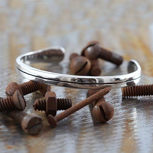 Carpe Diem Jewelry - Men's Solid 925 Sterling Silver Cuff Bangle Bracelet
