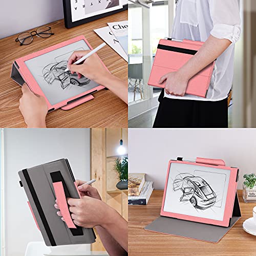 Ayotu Folding Case For Remarkable 2 Paper Tablet 10.3" 2020 Released, With Multi-Angle Foldable Design/Premium Pen Holder/Hand Rest Function/Smart Elastic Band (Not Fit For Remarkable 1), Pink #TOP6