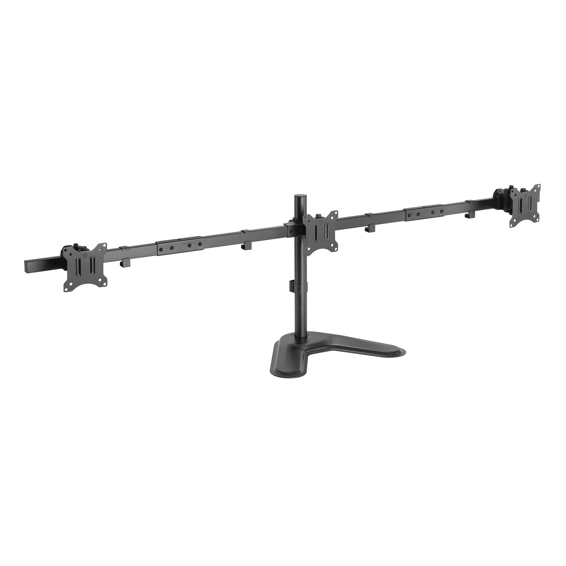 KIMEX - Support pour moniteurs PC - 3 écrans - Sens horizontal - 17-32 pouces - à poser -Inclinable, rotatif orientable - 015-1153