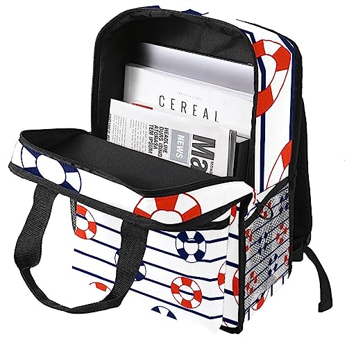 Sac à dos pour garçons à rayures marines et bretelles réglables multicolore 35.5 cm - 3