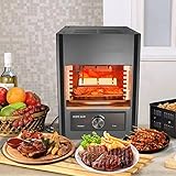 Vogvigo Black 1562°F Portable Electric Infrared Steak Grill,Stainless Steel Broiler Oven with LED Display,Time/Temperature Knob,Steak Grilling Net, Skewers Rack, Drip Pan,for Indoor Use