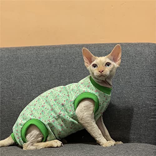 ZHIHAN Sphinx Katzenkleidung haarlose Katze Devon Herbst und Winter Reiner Baumwoll-Fleece-Pullover 4 Fuß Kleidung,4-beinige Kleidung,XXL Cover