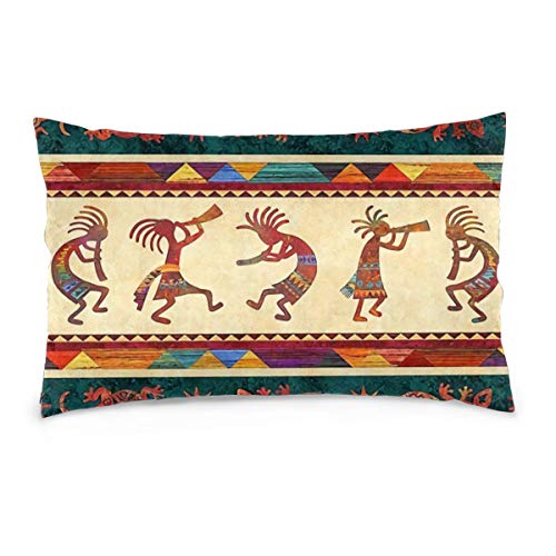 Bettiboy Southwest Graphics Kokopelli Tribal Gecko Überwurf Kissenbezug Kissen Fall Home Stuhl Büro Deko Rechteckig Kissenbezug, Polyester, weiß, 14"x20" Cover