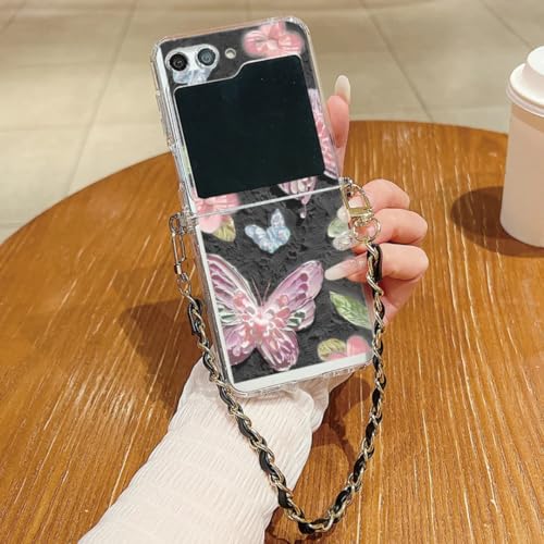 Coque Samsung Z Flip6 transparente premium au design fleuri