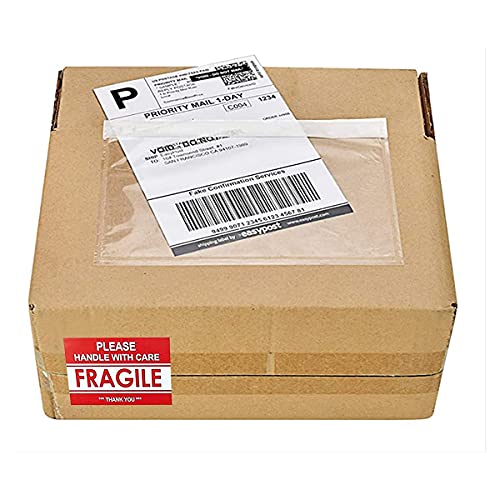 Labelmore Packing Slip Envelope Pouches 6" X 9" Shipping Label Sleeves Clear Plastic Adhesive Packing List Envelope (100Pcs) #TOP6