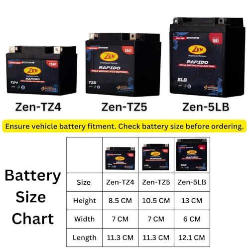 Image of Zen TZ4 12V 4AH Rechargeable Battery Suitable for Motorcycles Scooters Two Wheelers SMF VRLA Lead Acid Battery UPS Solar Panel Elevators Emergency Light Farm Equipment Spray Pump Portable Devices Toys
