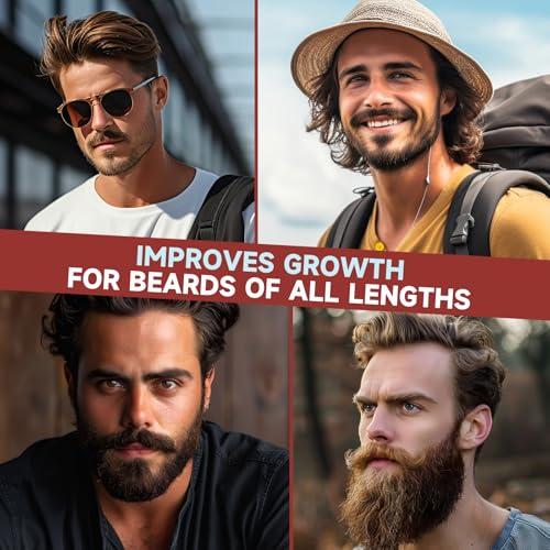 Image of Beard Growth Oil - 2X Concentration Biotin for Men (2 oz) - Natural With Argan, Jojoba and Vitamin, Growth Softener, Moisturizer (Vanilla)