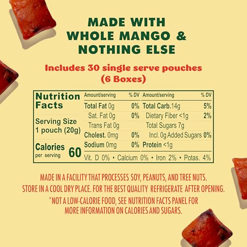 Image of SOLELY - Organic Mango Whole Fruit Gummies (Pack of 6 Boxes, 5 Bags per Box) - School Snacks - Healthy Snacks for Adults & Kids - Non GMO, Vegan Snacks, Shelf Stable - 30 Bags (3.5 oz)