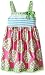 Bonnie Jean Girls' Knit Stripe To Poplin Printed Skirt Dress