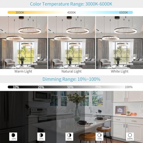 Lustre moderne à LED à intensité variable pour en finir avec la fatigue visuelle