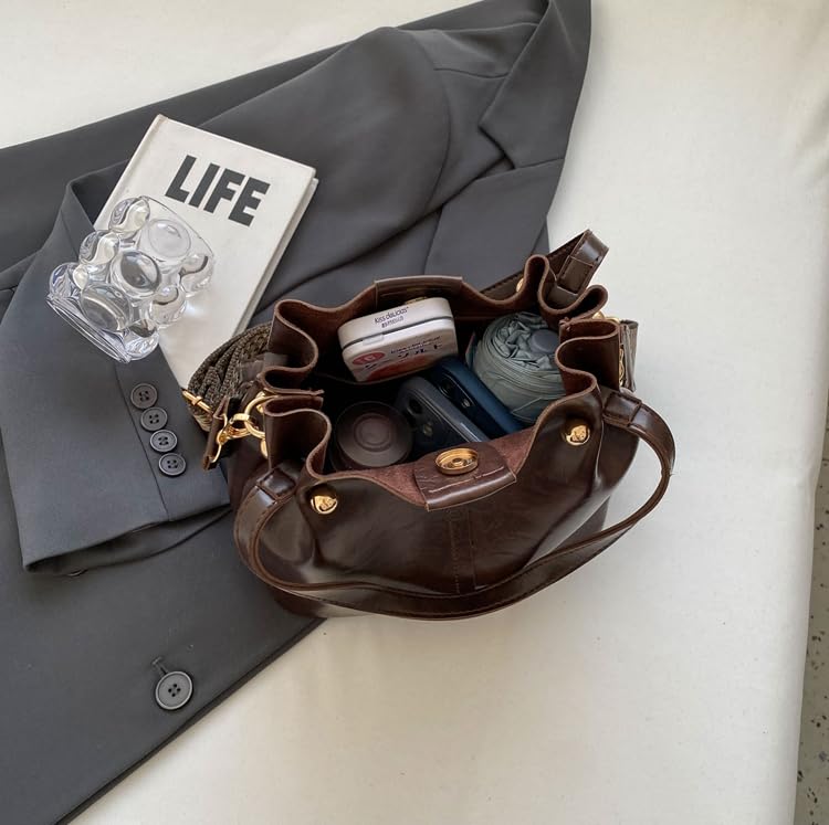 Image of Hobo Bags for Women Crossbody Purses and Handbags Bucket Purse Faux Leather with Detachable Long Strap