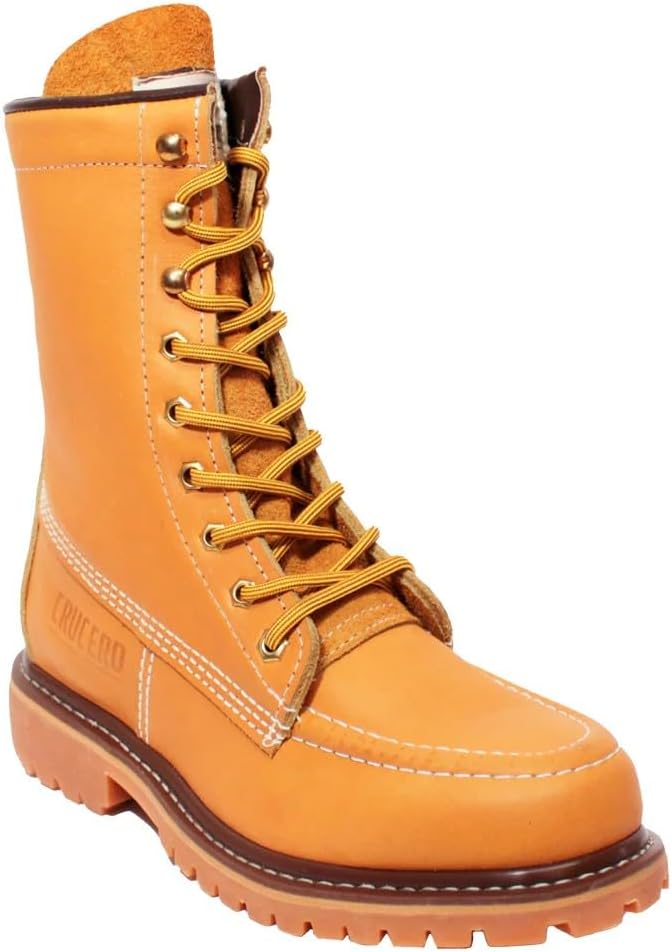 Men’s 360° Welted Leather Work Boot Brown Acrylonitrile Sole Oil and Slip Resistant Tread Durable Lace Up Ankle Safety Work Boot Long Shift Comfort Industrial Construction Warehouse Shop