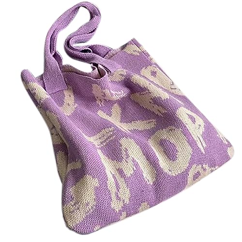 Sac à bandoulière tricoté pour femme, grand sac fourre-tout décontracté et élégant