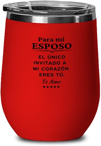 Para mi esposo, el unico invitado a mi corazon eres tu, regalo para esposo, novio, pulseras para hombres o mujeres - Vaso de vino Para mi esposo, el unico invitado a mi corazon eres tu, regalo para esposo, novio, pulseras para hombres o mujeres - Vaso de vino