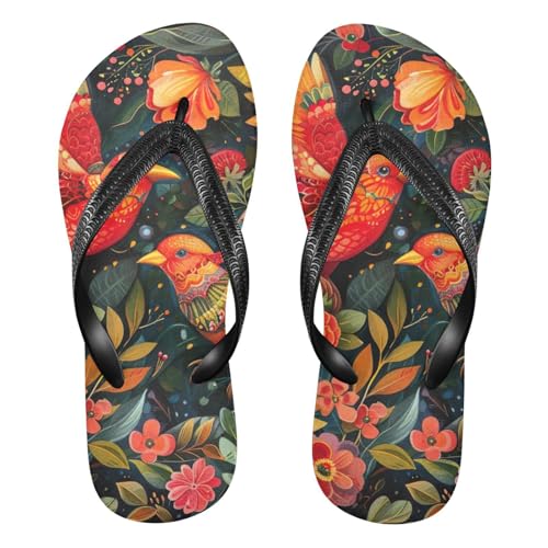 Flower Rainbow Bird Flip Flop Beach Summer Casual Sandal for Women & Men Shower Shoes 20857968