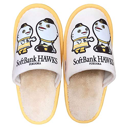 アルファタカバ ソフトバンクホークス承認 外縫いスリッパ ソフトバンクホークス(ふうさん&こふうさん) クリームのサムネイル