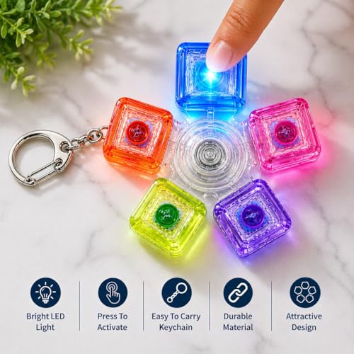 Image of Keyboard Keychain for Stress Relief, Keyboard Keychain Keyboards Spinner Decompression Button Finger Clicker Toys Sensory Fun Toys Button Stress Relief Gifts to Relieve Stress for Adults